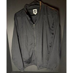 Footjoy Jacket Mens L Black Full Zip Pockets Golf